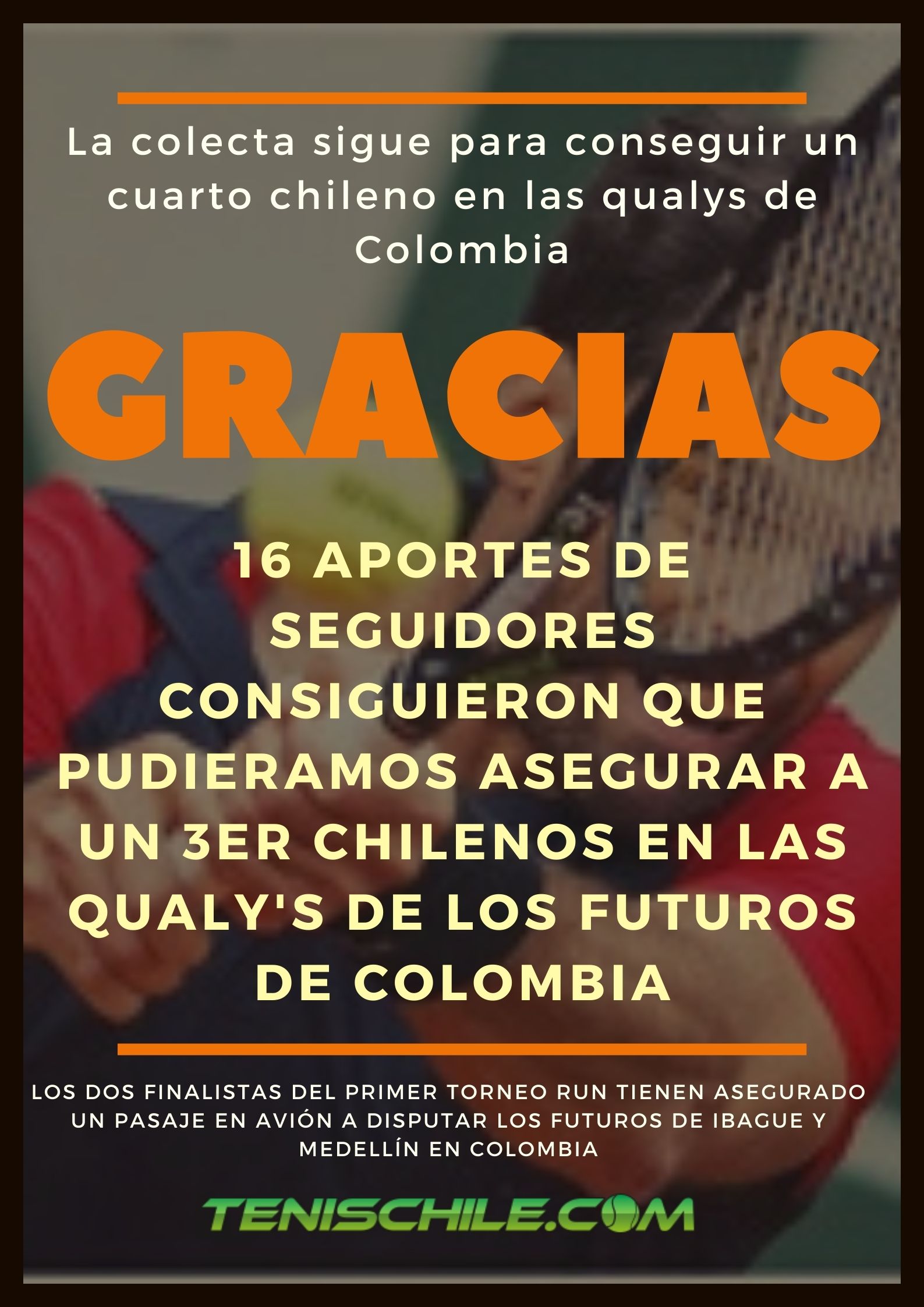 Gracias!!! Un 3er chileno podrá jugar la qualy de los futuros en Colombia